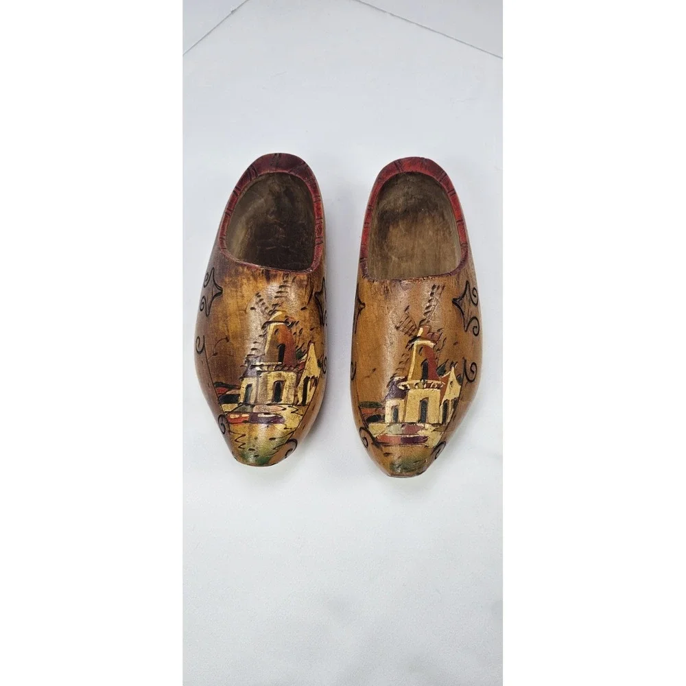 Vintage Hand Painted Dutch Wooden Clogs Holland Windmill Souvenir Wall Decor‎ 7